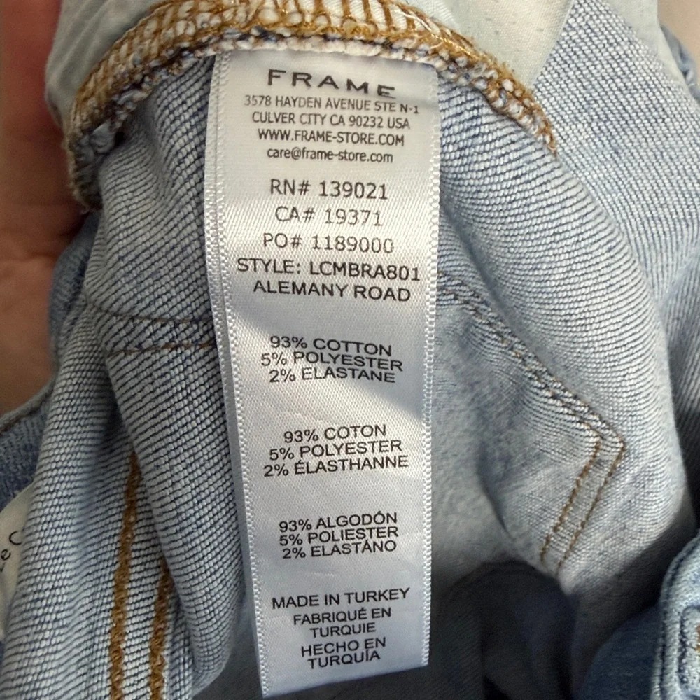 FRAME Le Crop Mini Boot Light Wash Raw Hem Jeans‎ Size 30 - Picture 5 of 6
